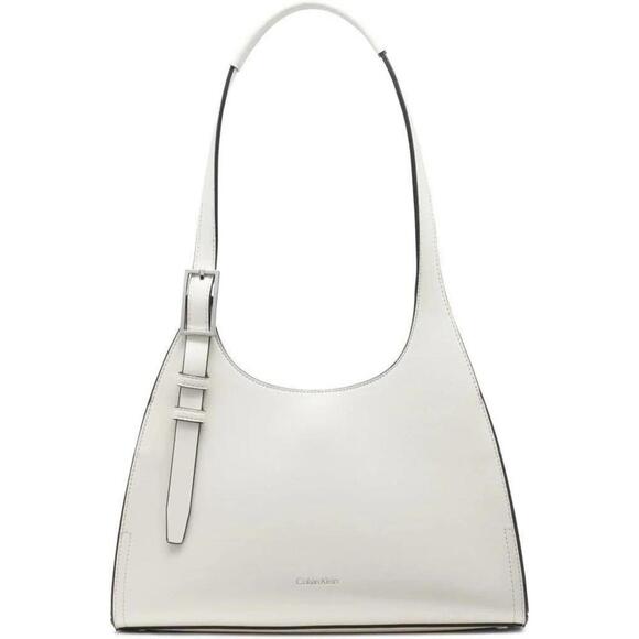 Calvin Klein Handbags - NWT Calvin Klein Quill Medium Shoulder Bag Cherub White Silver Buckle $178